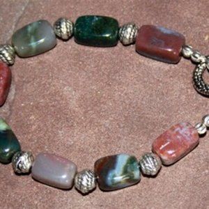 Natural Jasper Single Strand Bracelet